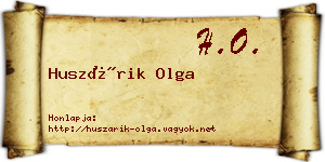 Huszárik Olga névjegykártya