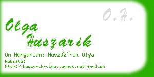 olga huszarik business card